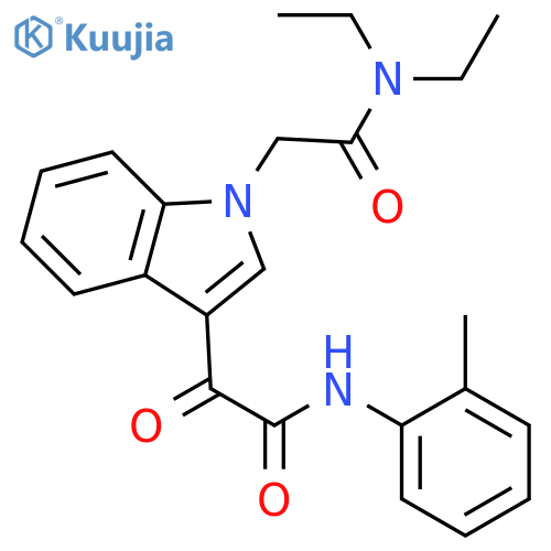 N,N-diethyl-2-(3-{(2-methylphenyl)carbamoylcarbonyl}-1H-indol-1-yl)acetamide structure