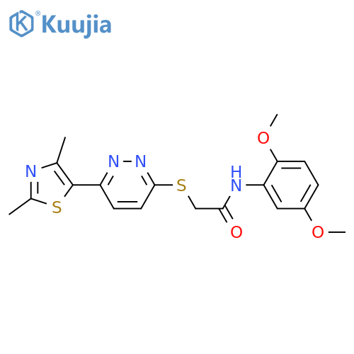 N-(2,5-dimethoxyphenyl)-2-{6-(2,4-dimethyl-1,3-thiazol-5-yl)pyridazin-3-ylsulfanyl}acetamide structure