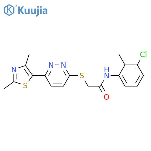 N-(3-chloro-2-methylphenyl)-2-{6-(2,4-dimethyl-1,3-thiazol-5-yl)pyridazin-3-ylsulfanyl}acetamide structure