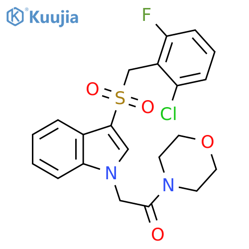 2-{3-(2-chloro-6-fluorophenyl)methanesulfonyl-1H-indol-1-yl}-1-(morpholin-4-yl)ethan-1-one structure