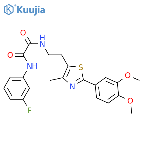 N-{2-2-(3,4-dimethoxyphenyl)-4-methyl-1,3-thiazol-5-ylethyl}-N'-(3-fluorophenyl)ethanediamide structure