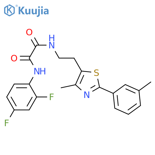 N'-(2,4-difluorophenyl)-N-{2-4-methyl-2-(3-methylphenyl)-1,3-thiazol-5-ylethyl}ethanediamide structure