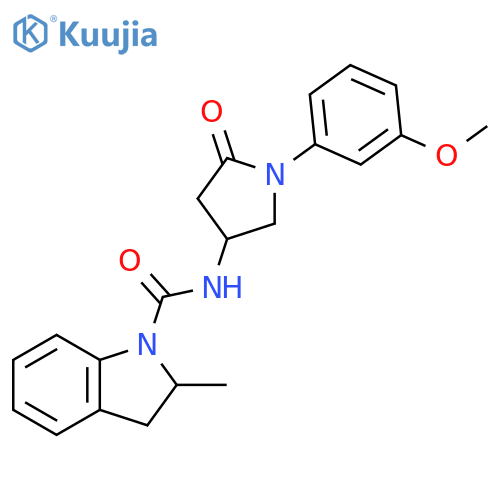 N-1-(3-methoxyphenyl)-5-oxopyrrolidin-3-yl-2-methyl-2,3-dihydro-1H-indole-1-carboxamide structure