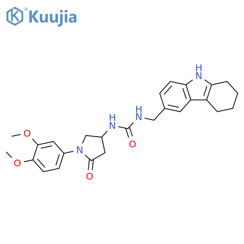 3-1-(3,4-dimethoxyphenyl)-5-oxopyrrolidin-3-yl-1-(2,3,4,9-tetrahydro-1H-carbazol-6-yl)methylurea structure
