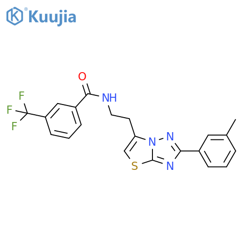 N-{2-2-(3-methylphenyl)-1,2,4triazolo3,2-b1,3thiazol-6-ylethyl}-3-(trifluoromethyl)benzamide structure