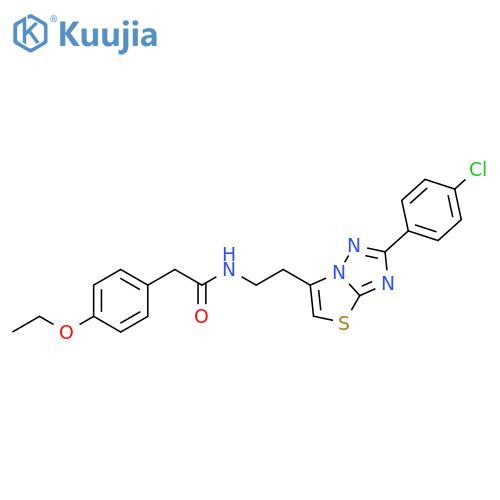 N-{2-2-(4-chlorophenyl)-1,2,4triazolo3,2-b1,3thiazol-6-ylethyl}-2-(4-ethoxyphenyl)acetamide structure