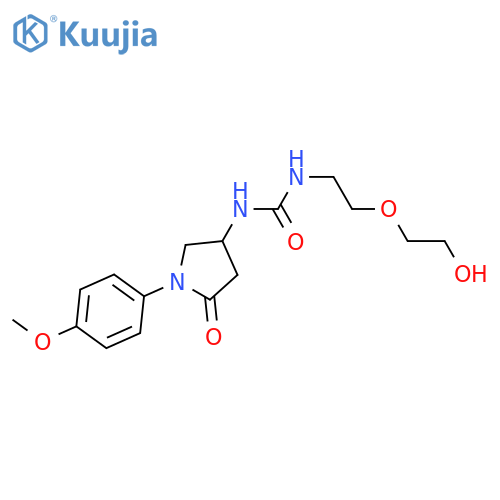 3-2-(2-hydroxyethoxy)ethyl-1-1-(4-methoxyphenyl)-5-oxopyrrolidin-3-ylurea structure