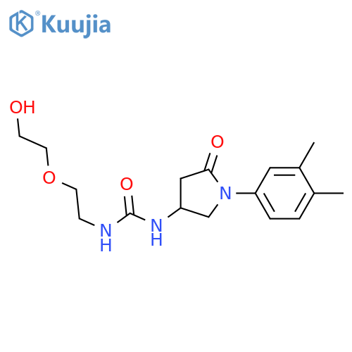 1-[1-(3,4-dimethylphenyl)-5-oxopyrrolidin-3-yl]-3-[2-(2-hydroxyethoxy)ethyl]urea structure