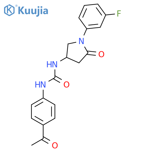 1-(4-acetylphenyl)-3-1-(3-fluorophenyl)-5-oxopyrrolidin-3-ylurea structure