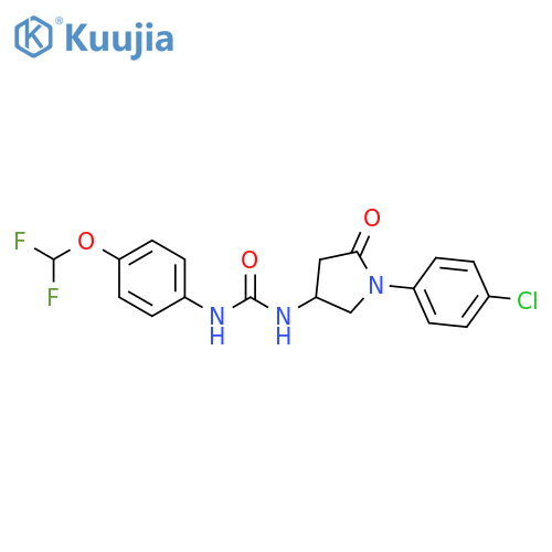 3-1-(4-chlorophenyl)-5-oxopyrrolidin-3-yl-1-4-(difluoromethoxy)phenylurea structure