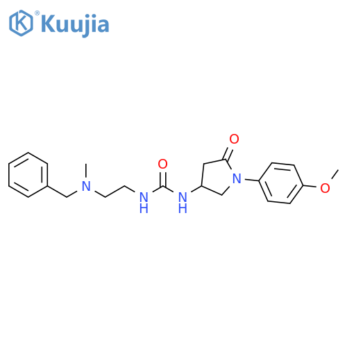 1-{2-benzyl(methyl)aminoethyl}-3-1-(4-methoxyphenyl)-5-oxopyrrolidin-3-ylurea structure