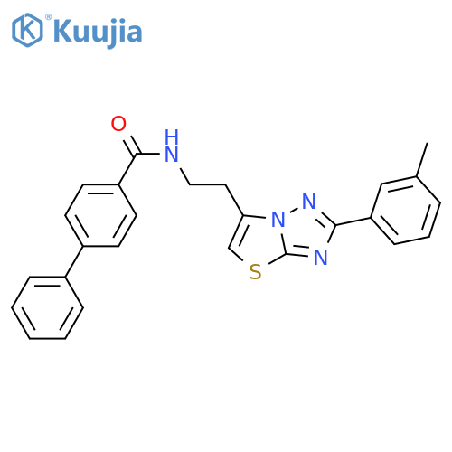 N-{2-2-(3-methylphenyl)-1,2,4triazolo3,2-b1,3thiazol-6-ylethyl}-1,1'-biphenyl-4-carboxamide structure