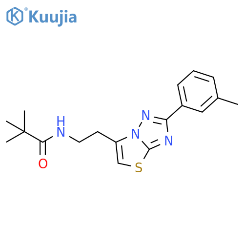 2,2-dimethyl-N-{2-2-(3-methylphenyl)-1,2,4triazolo3,2-b1,3thiazol-6-ylethyl}propanamide structure