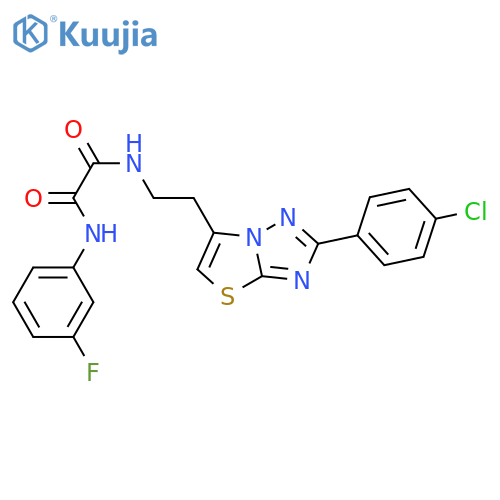 N-{2-2-(4-chlorophenyl)-1,2,4triazolo3,2-b1,3thiazol-6-ylethyl}-N'-(3-fluorophenyl)ethanediamide structure