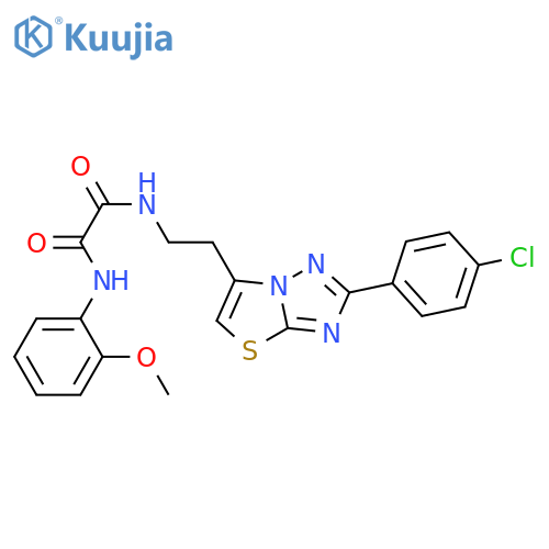 N-{2-2-(4-chlorophenyl)-1,2,4triazolo3,2-b1,3thiazol-6-ylethyl}-N'-(2-methoxyphenyl)ethanediamide structure
