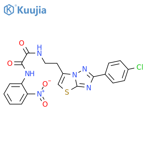 N-{2-2-(4-chlorophenyl)-1,2,4triazolo3,2-b1,3thiazol-6-ylethyl}-N'-(2-nitrophenyl)ethanediamide structure