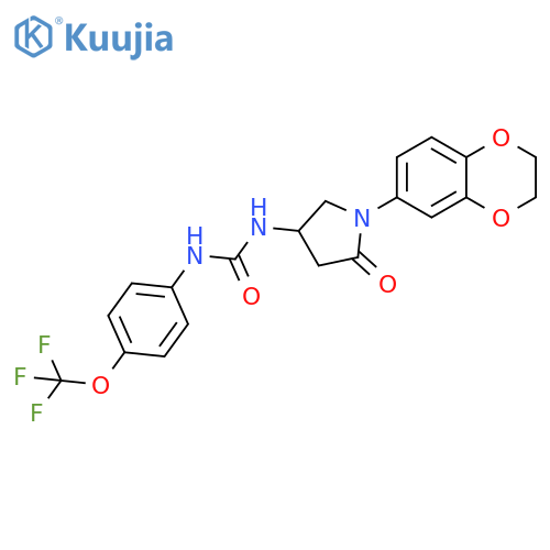 3-1-(2,3-dihydro-1,4-benzodioxin-6-yl)-5-oxopyrrolidin-3-yl-1-4-(trifluoromethoxy)phenylurea structure