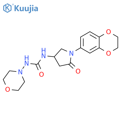 3-1-(2,3-dihydro-1,4-benzodioxin-6-yl)-5-oxopyrrolidin-3-yl-1-(morpholin-4-yl)urea structure
