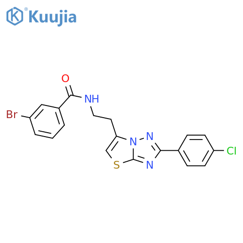 3-bromo-N-{2-2-(4-chlorophenyl)-1,2,4triazolo3,2-b1,3thiazol-6-ylethyl}benzamide structure