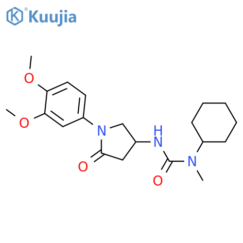 1-cyclohexyl-3-1-(3,4-dimethoxyphenyl)-5-oxopyrrolidin-3-yl-1-methylurea structure