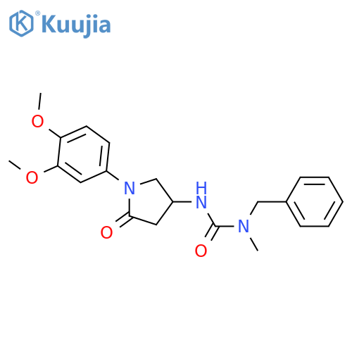 1-benzyl-3-1-(3,4-dimethoxyphenyl)-5-oxopyrrolidin-3-yl-1-methylurea structure