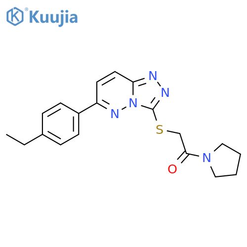 2-{6-(4-ethylphenyl)-1,2,4triazolo4,3-bpyridazin-3-ylsulfanyl}-1-(pyrrolidin-1-yl)ethan-1-one structure