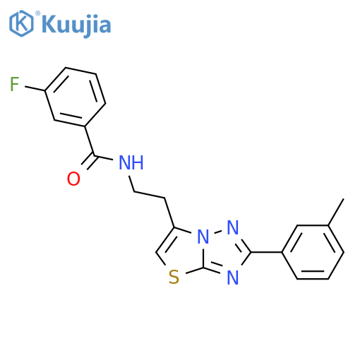 3-fluoro-N-{2-2-(3-methylphenyl)-1,2,4triazolo3,2-b1,3thiazol-6-ylethyl}benzamide structure