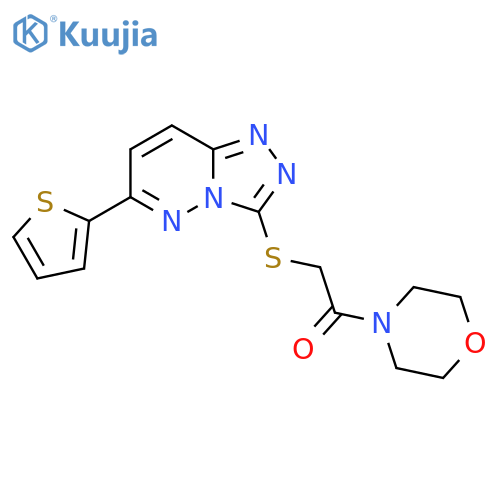 1-(morpholin-4-yl)-2-{6-(thiophen-2-yl)-1,2,4triazolo4,3-bpyridazin-3-ylsulfanyl}ethan-1-one structure