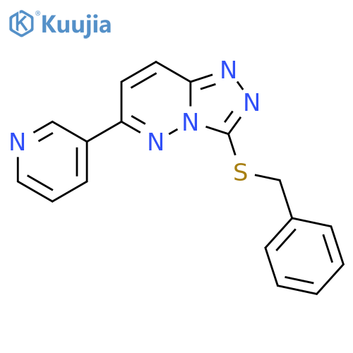 3-3-(benzylsulfanyl)-1,2,4triazolo4,3-bpyridazin-6-ylpyridine structure