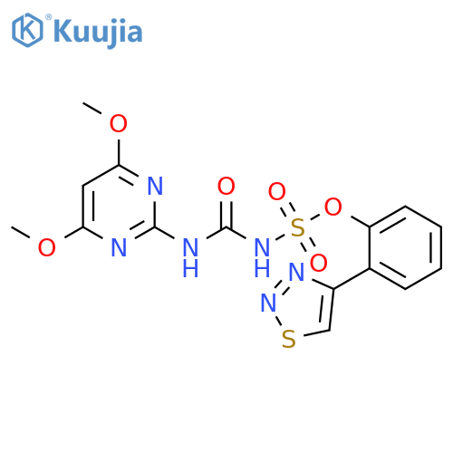 Sulfamic acid, [[(4,6-dimethoxy-2-pyrimidinyl)amino]carbonyl]-, 2-(1,2,3-thiadiazol-4-yl)phenyl ester (9CI) structure