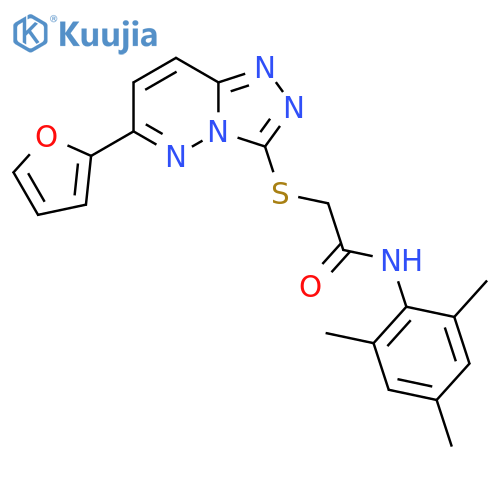 2-{6-(furan-2-yl)-1,2,4triazolo4,3-bpyridazin-3-ylsulfanyl}-N-(2,4,6-trimethylphenyl)acetamide structure