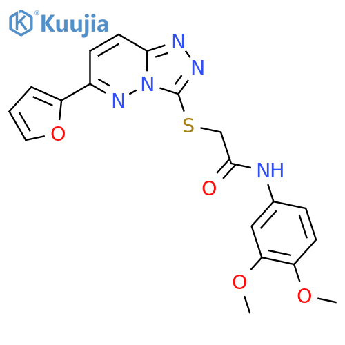 N-(3,4-dimethoxyphenyl)-2-{6-(furan-2-yl)-1,2,4triazolo4,3-bpyridazin-3-ylsulfanyl}acetamide structure