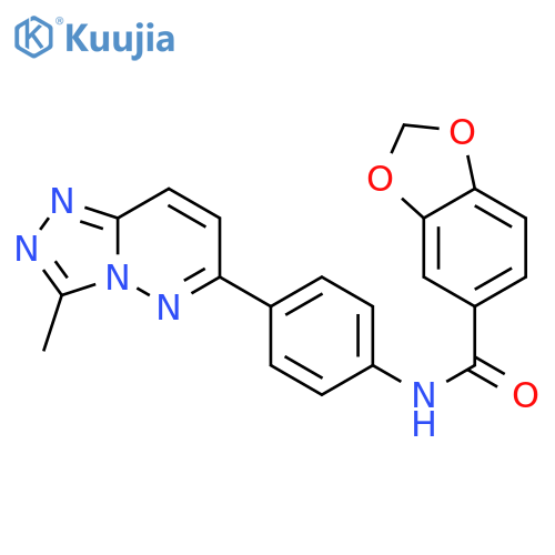 N-(4-{3-methyl-1,2,4triazolo4,3-bpyridazin-6-yl}phenyl)-2H-1,3-benzodioxole-5-carboxamide structure