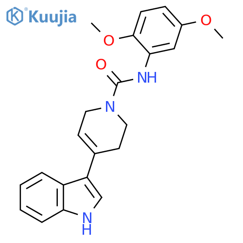 N-(2,5-dimethoxyphenyl)-4-(1H-indol-3-yl)-1,2,3,6-tetrahydropyridine-1-carboxamide structure