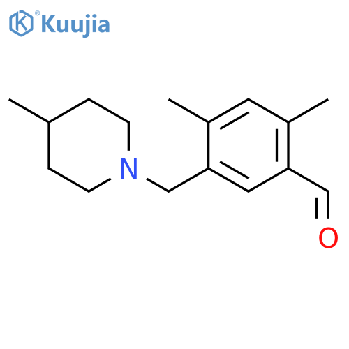 2,4-Dimethyl-5-(4-methyl-1-piperidinyl)methylbenzaldehyde structure