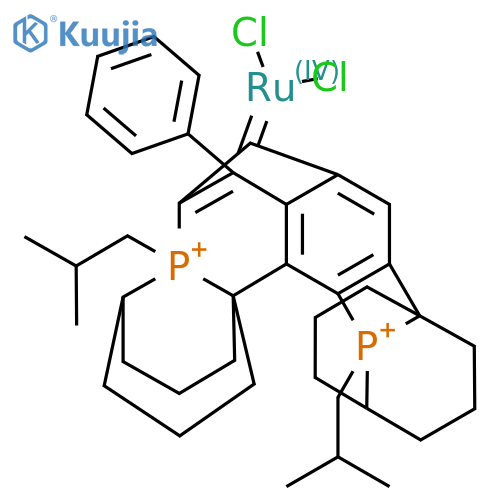 DICHLORO-(3-PHENYL-1H-INDEN-1-YLIDENE)BIS(ISOBUTYLPHOBANE)RUTHENIUM(II) structure