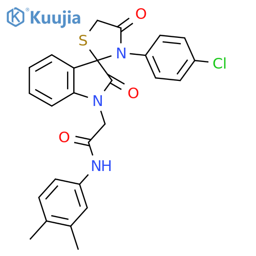 2-3'-(4-chlorophenyl)-2,4'-dioxo-1,2-dihydrospiroindole-3,2'-1,3thiazolidine-1-yl-N-(3,4-dimethylphenyl)acetamide structure