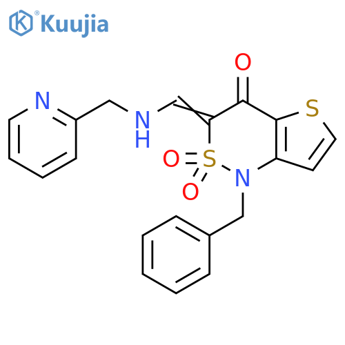 (3Z)-1-benzyl-3-({(pyridin-2-yl)methylamino}methylidene)-1H,3H,4H-2lambda6-thieno3,2-c1,2thiazine-2,2,4-trione structure