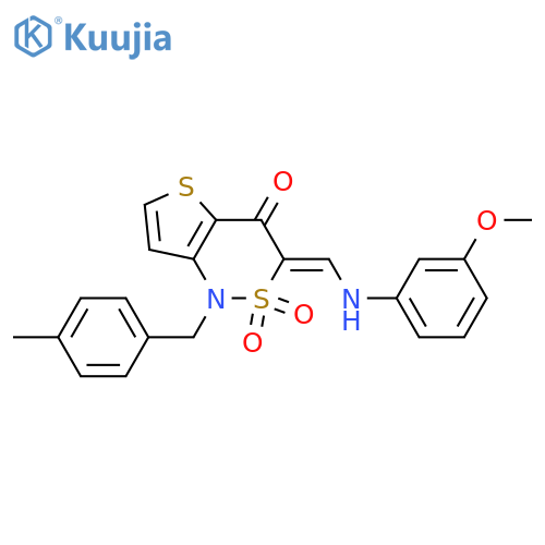 (3Z)-3-{(3-methoxyphenyl)aminomethylidene}-1-(4-methylphenyl)methyl-1H,3H,4H-2lambda6-thieno3,2-c1,2thiazine-2,2,4-trione structure