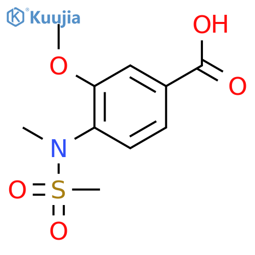 3-methoxy-4-(N-methylmethanesulfonamido)benzoic acid structure