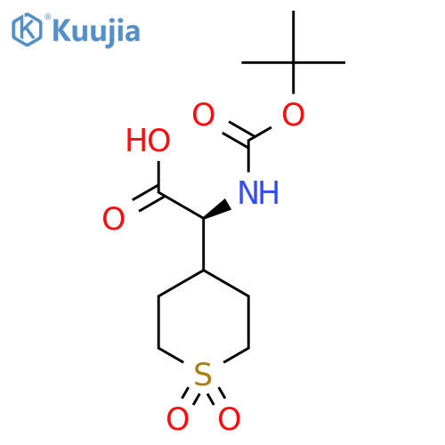 2h-Thiopyran-4-aceticacid,alpha-[[(1,1-dimethylethoxy)carbonyl]amino]tetrahydro-,1,1-dioxide,(s) structure