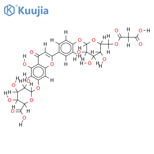 apigenin 4'-O-(6-O-malonyl-beta-D-glucoside)-7-O-beta-D-glucuronide structure