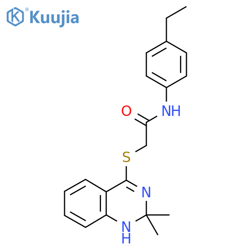 2-(2,2-dimethyl-1,2-dihydroquinazolin-4-yl)sulfanyl-N-(4-ethylphenyl)acetamide structure