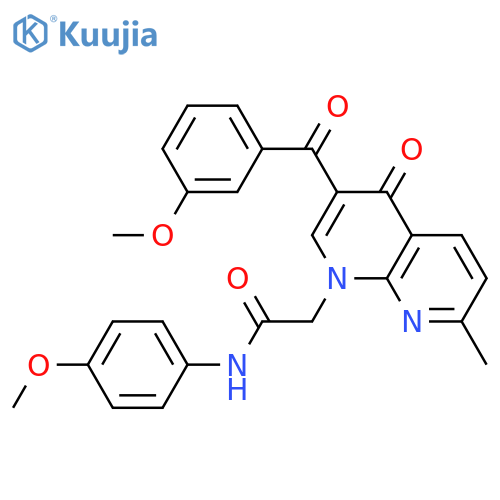 2-3-(3-methoxybenzoyl)-7-methyl-4-oxo-1,4-dihydro-1,8-naphthyridin-1-yl-N-(4-methoxyphenyl)acetamide structure