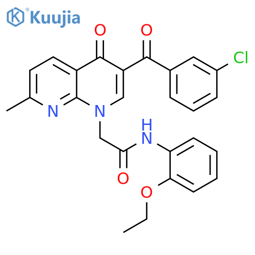 2-3-(3-chlorobenzoyl)-7-methyl-4-oxo-1,4-dihydro-1,8-naphthyridin-1-yl-N-(2-ethoxyphenyl)acetamide structure
