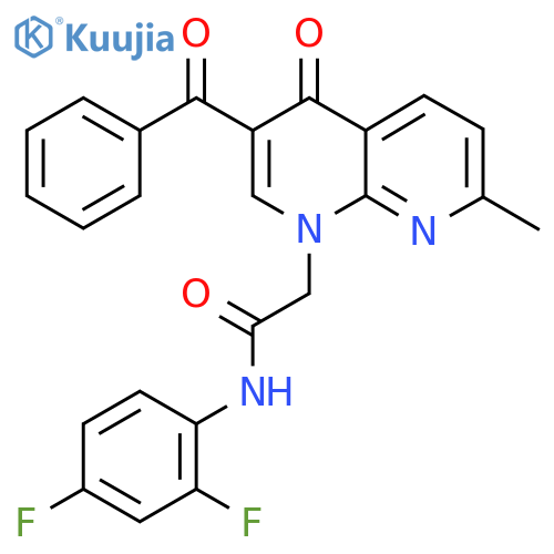 2-(3-benzoyl-7-methyl-4-oxo-1,4-dihydro-1,8-naphthyridin-1-yl)-N-(2,4-difluorophenyl)acetamide structure