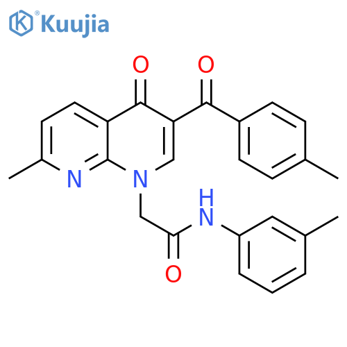2-7-methyl-3-(4-methylbenzoyl)-4-oxo-1,4-dihydro-1,8-naphthyridin-1-yl-N-(3-methylphenyl)acetamide structure