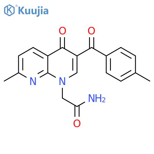 2-7-methyl-3-(4-methylbenzoyl)-4-oxo-1,4-dihydro-1,8-naphthyridin-1-ylacetamide structure