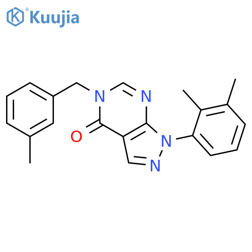 1-(2,3-dimethylphenyl)-5-(3-methylphenyl)methyl-1H,4H,5H-pyrazolo3,4-dpyrimidin-4-one structure