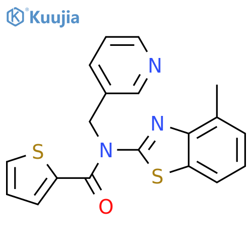 N-(4-methyl-1,3-benzothiazol-2-yl)-N-(pyridin-3-yl)methylthiophene-2-carboxamide structure